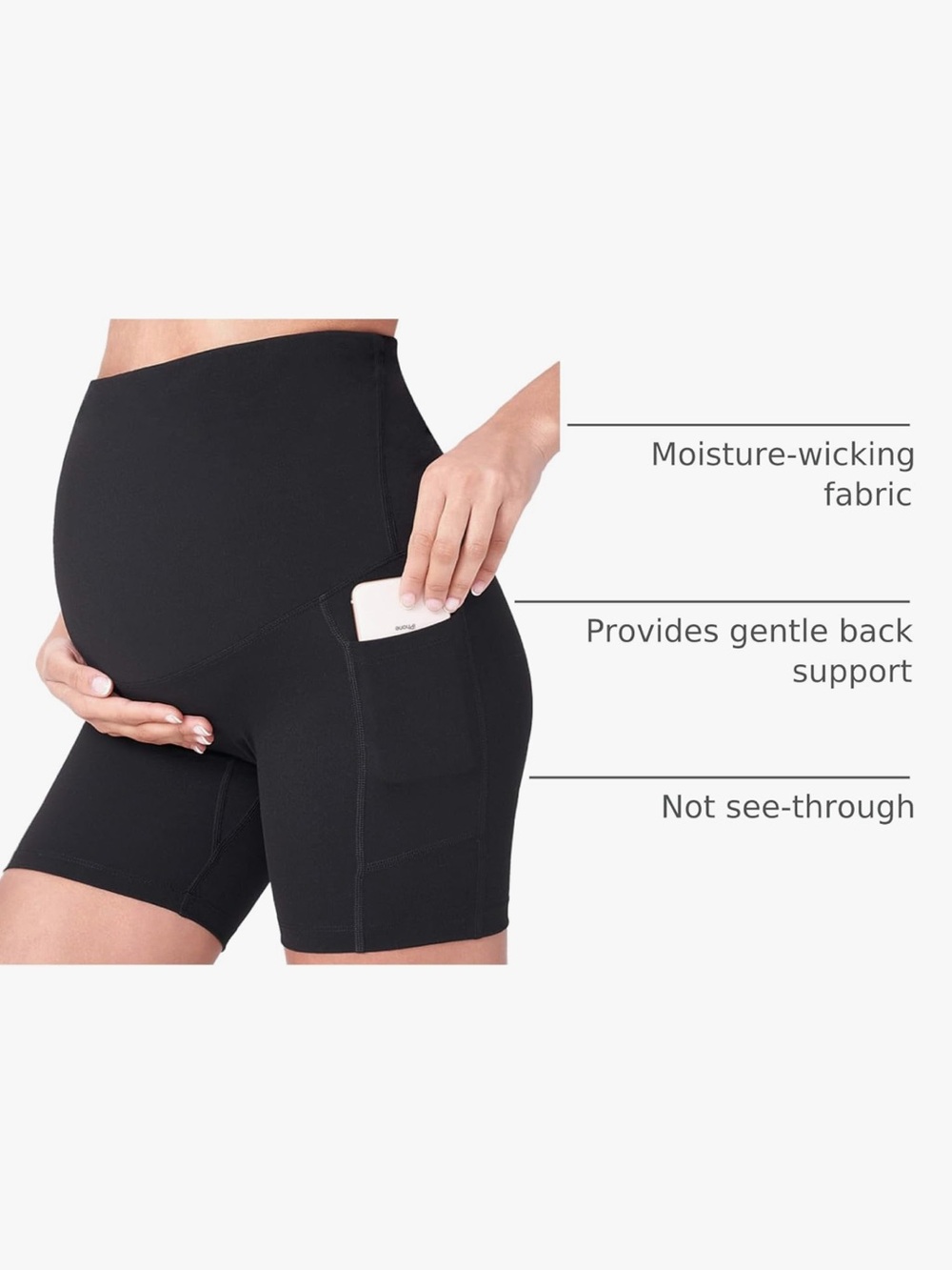 BUNDLE 2 Maternity Black Bike Shorts with Side Pocket